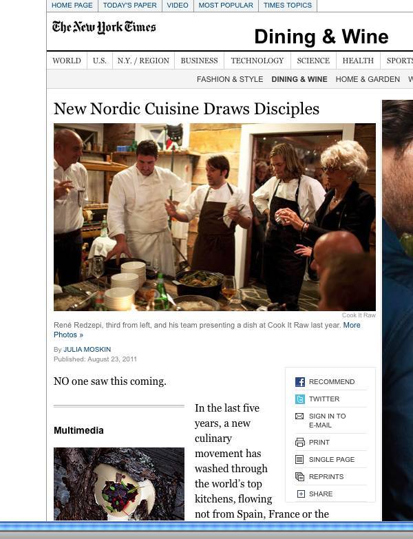 New Nordic Cuisine Draws Disciples - The New York Times