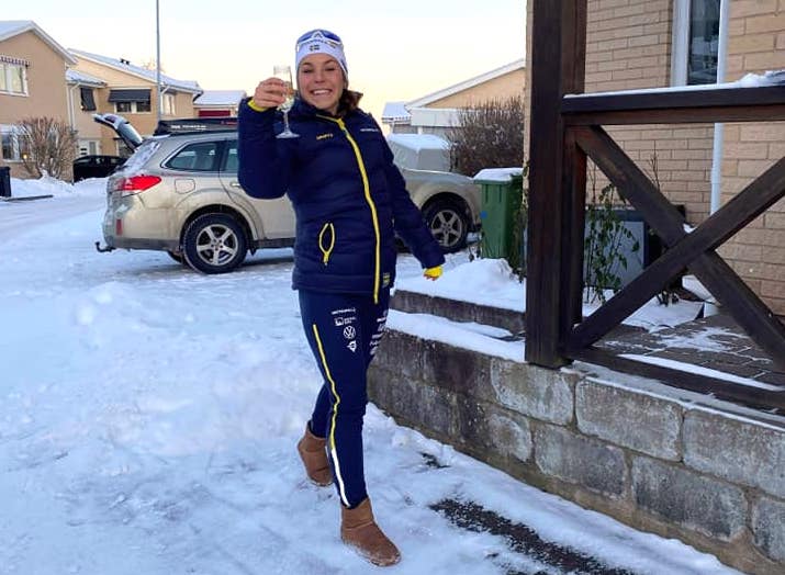 Johanna Hagström has just returned to her parents' home in Falköping after Saturday's great success in Ulricehamn.