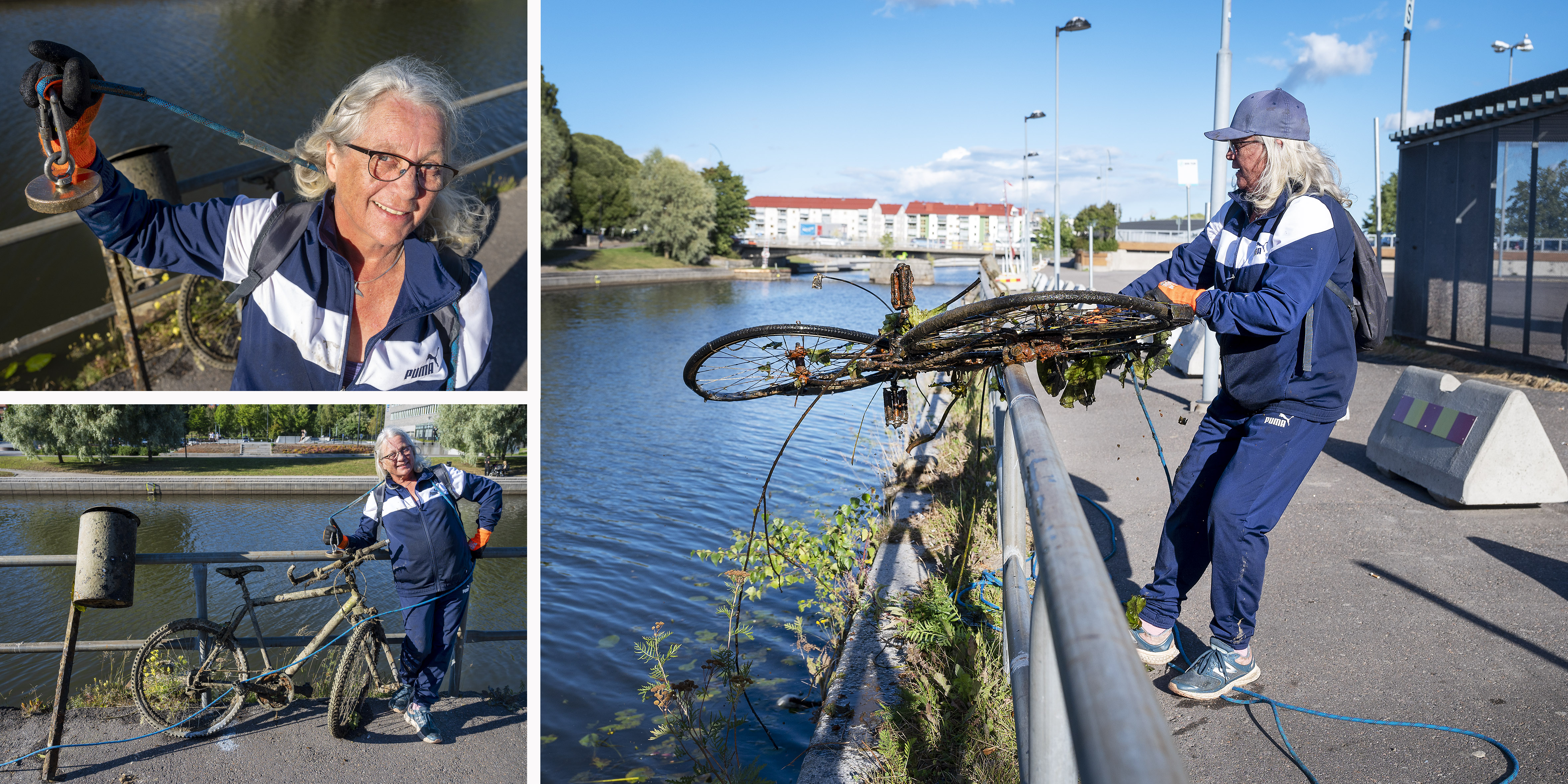 Eva Fiskar Med Magnet I Selångersån – Har Fått Upp Sex Cyklar Förenar