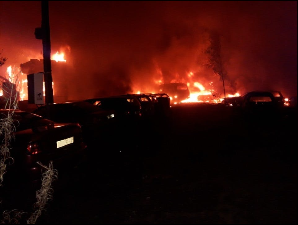 In total, between 15 and 20 firefighters were on the scene and battled the fire in Nordmaling.  Photo: The rescue service