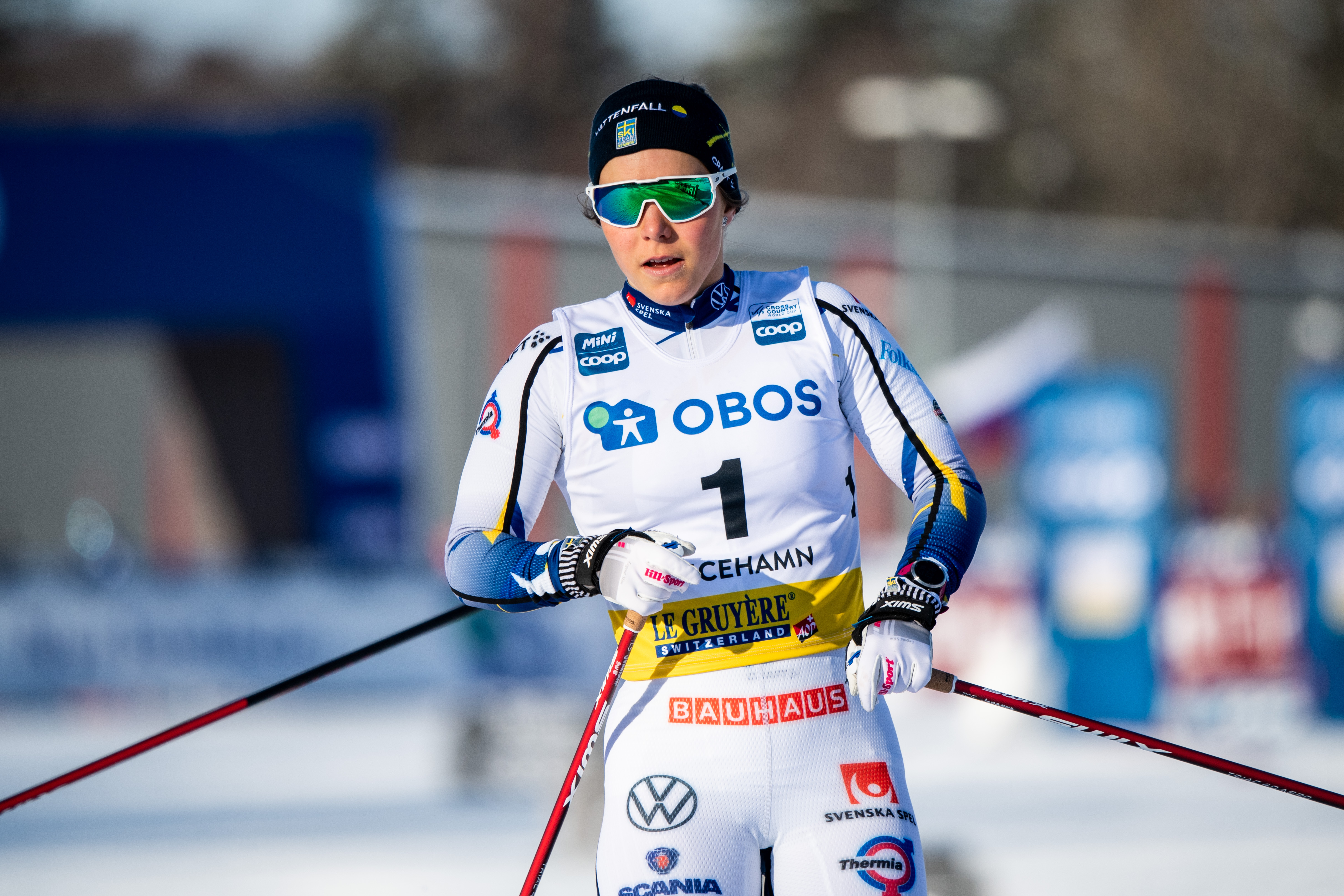 Johanna Hagström's slightly worn windpipe for the day got off to a, to say the least, successful start in Ulricehamn on Saturday, but on Sunday she decided to stick around to aim for the next competitions.  Photo: Carl Sandin / BILDBYRÅN 