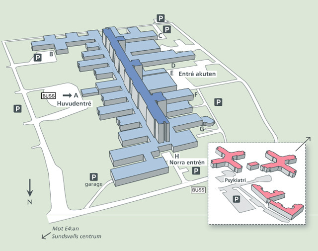 sundsvalls sjukhus karta Interaktiv karta leder dig rätt