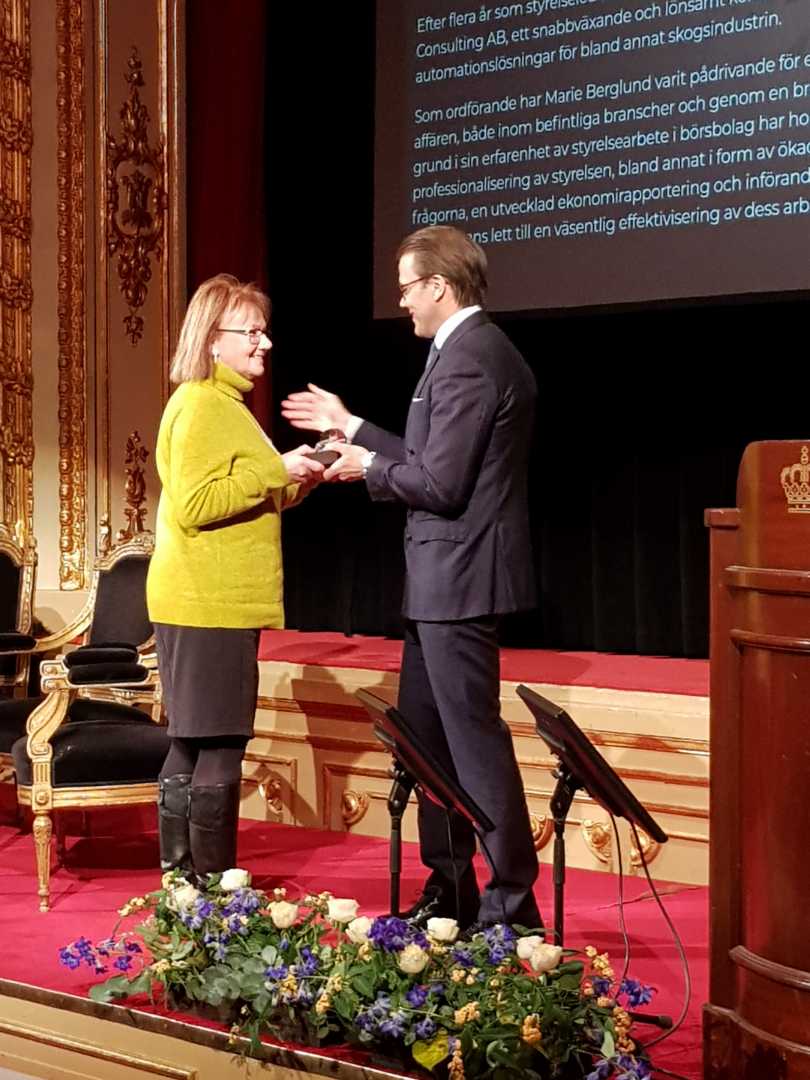 Marie Berglund received the Prince Daniel Award. Image: Private