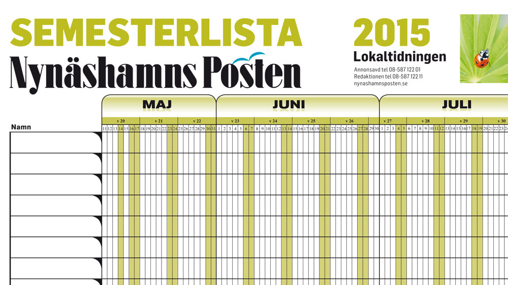 Planera med NPs semesterlista!